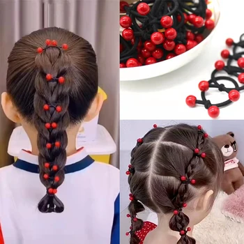 20-50 ks/set cherry roztomilý dievča nylon elastické vlasy pásmo kreslených dieťa cop cop hlavový most vlasy slučky príslušenstvo
