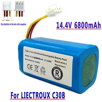 (Pre C30B) vysokokapacitné Originálne Batérie pre LIECTROUX C30B Robot Vysávač, 6800mAh, lítium bunky, 1pc/pack