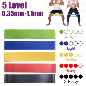 5 Farieb Jogy Odpor gumičky Indoor Outdoor Fitness Vybavenie 0.35 mm-1.1 mm Pilates Šport Školenia Cvičenia gumičky