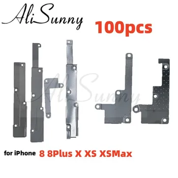 AliSunny 100ks Batérie LCD FPC Flex Kábel Kryt pre iPhone, 8 X Plus XS Max XR Vnútorné Kovový Držiak Klip Držiteľ Časti