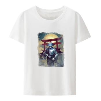 Japonsko Samuraj Ducha T-shirt Kreslené Karikatúry Japonský Samuraj Harajuku Štýl Priedušný, Ľahký Modálne T-shirt